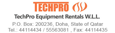 "Techpro Equipment Rental logo – authorized representative for Western Tydens in Doha, Qatar"